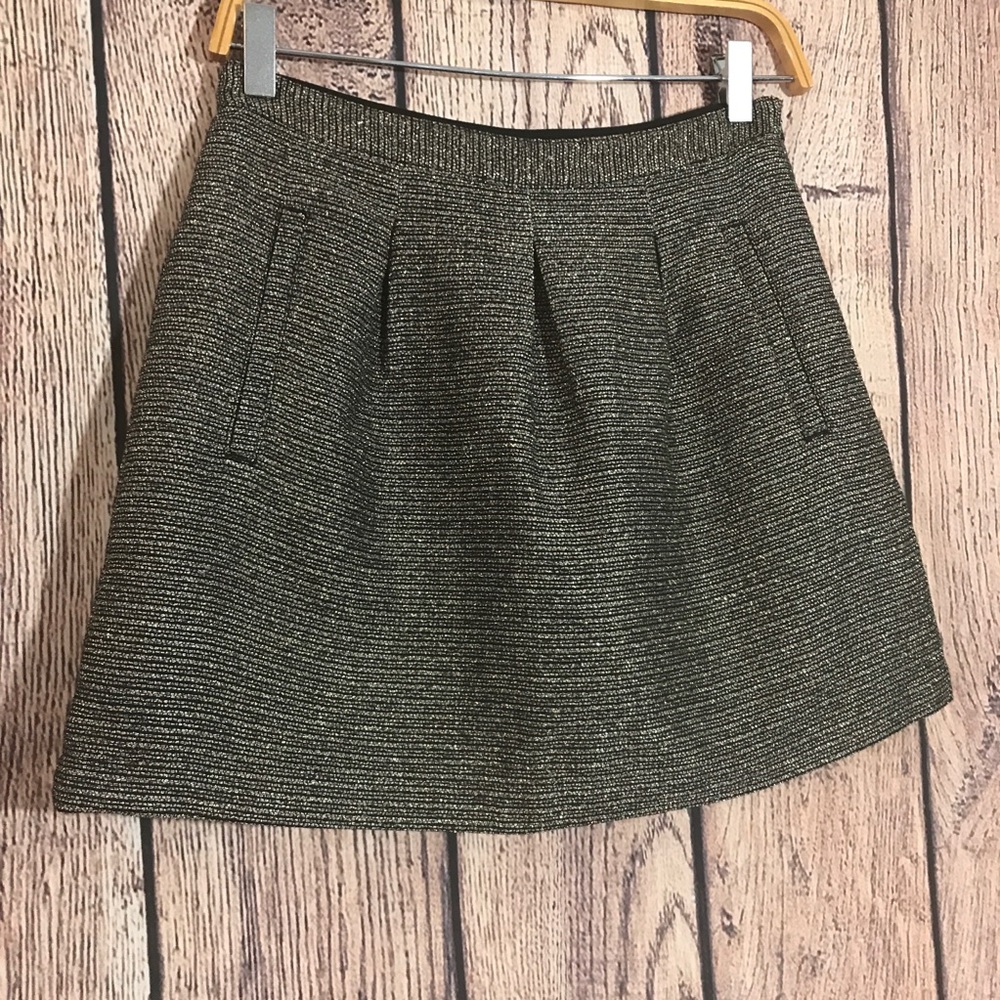 Broadway & Broome Metallic Skirt 4 Gold Black